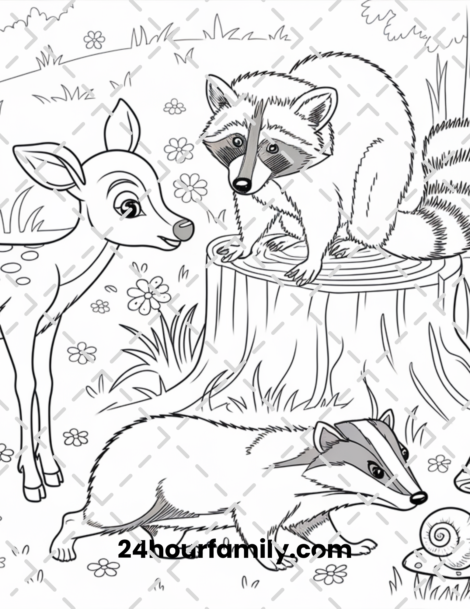 woodland creatures coloring pages