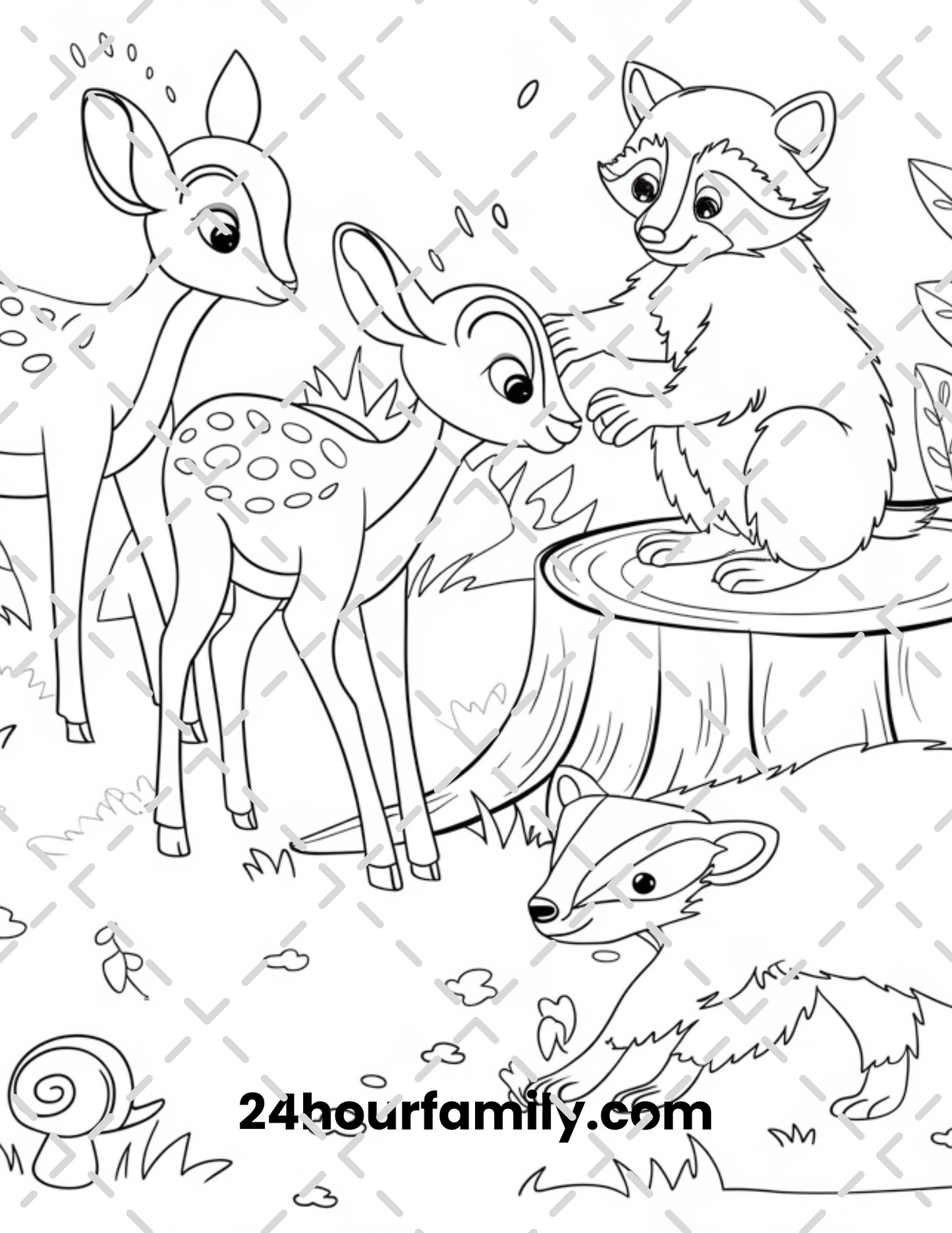 woodland creature coloring
