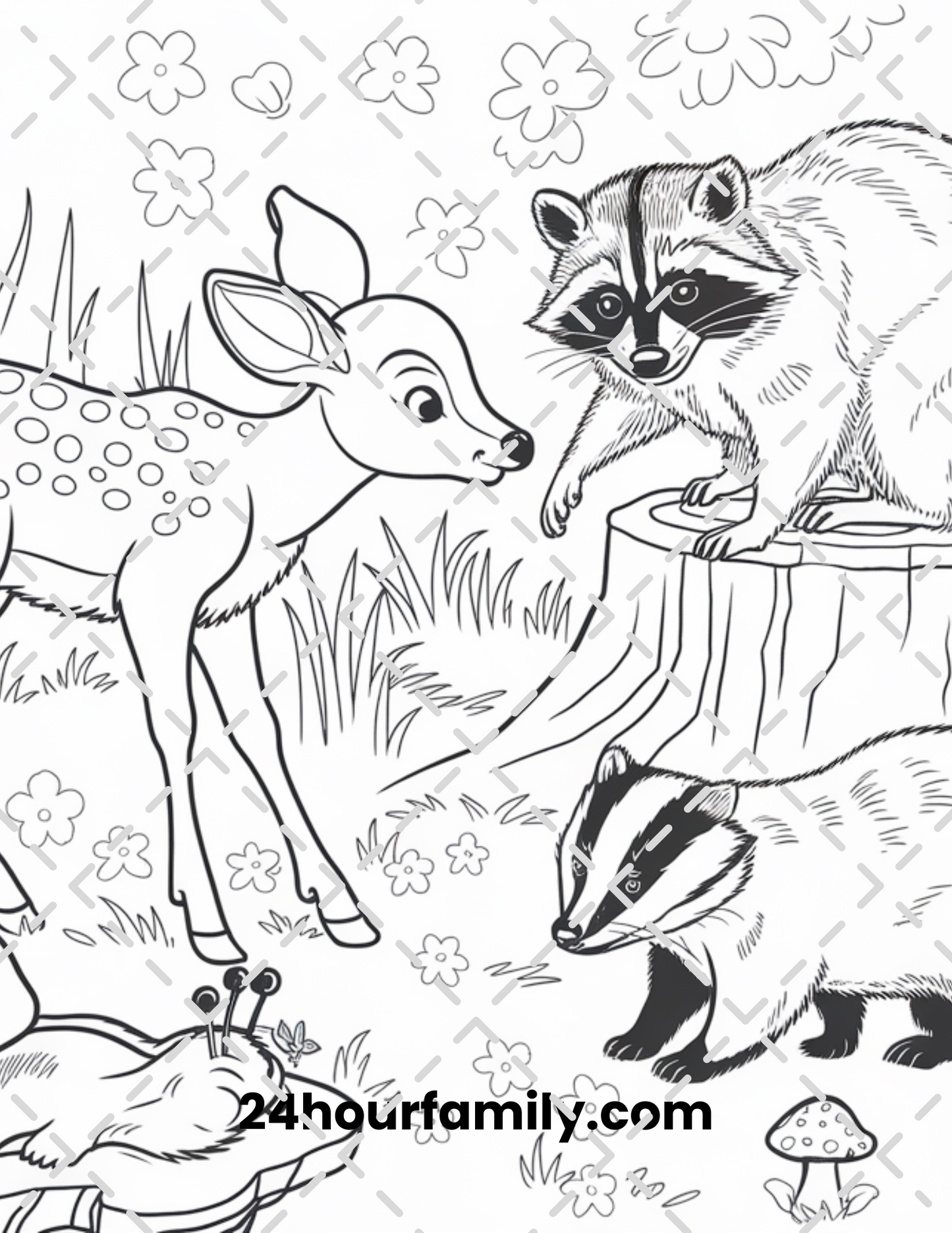 woodland creatures coloring pages