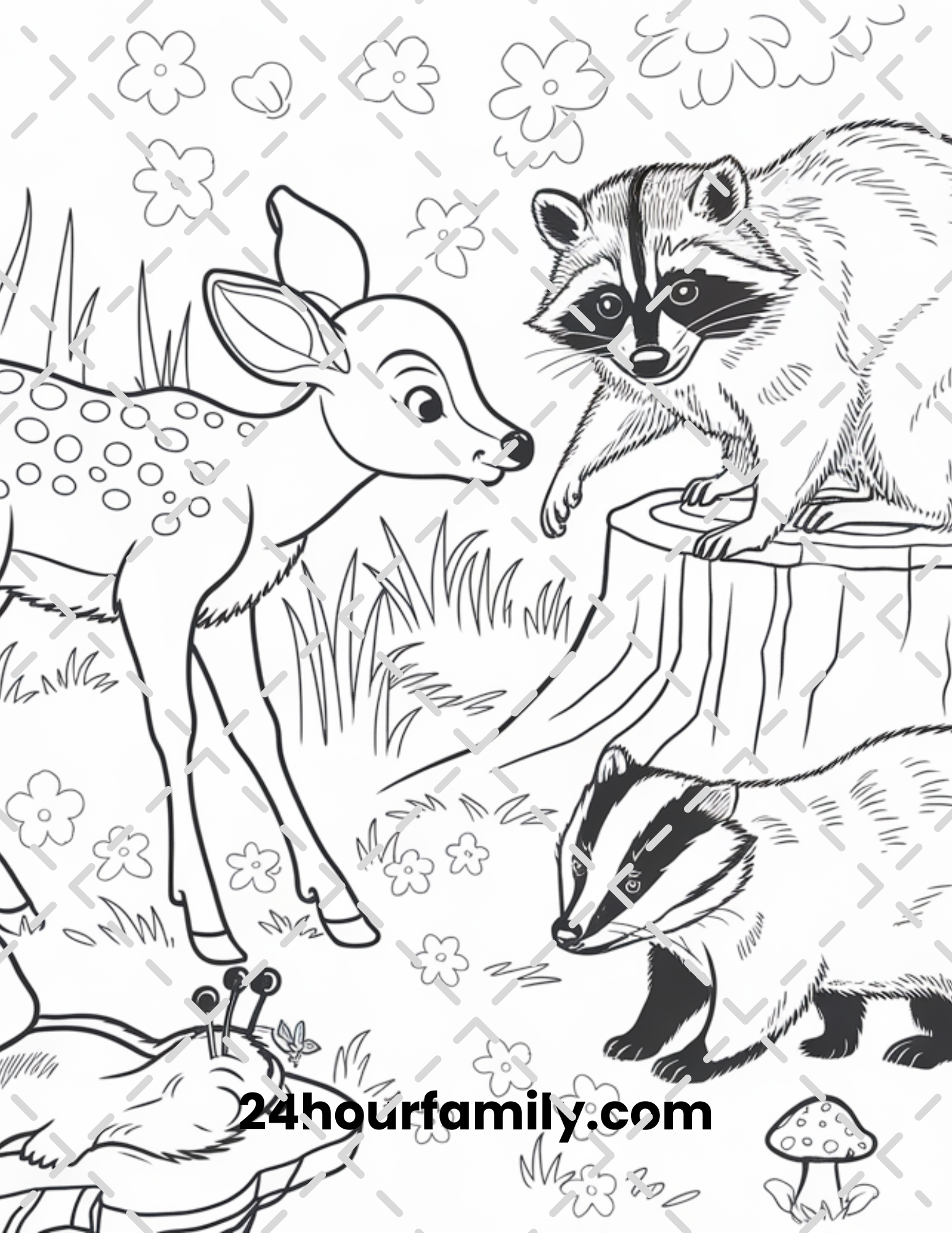 woodland creatures coloring pages
