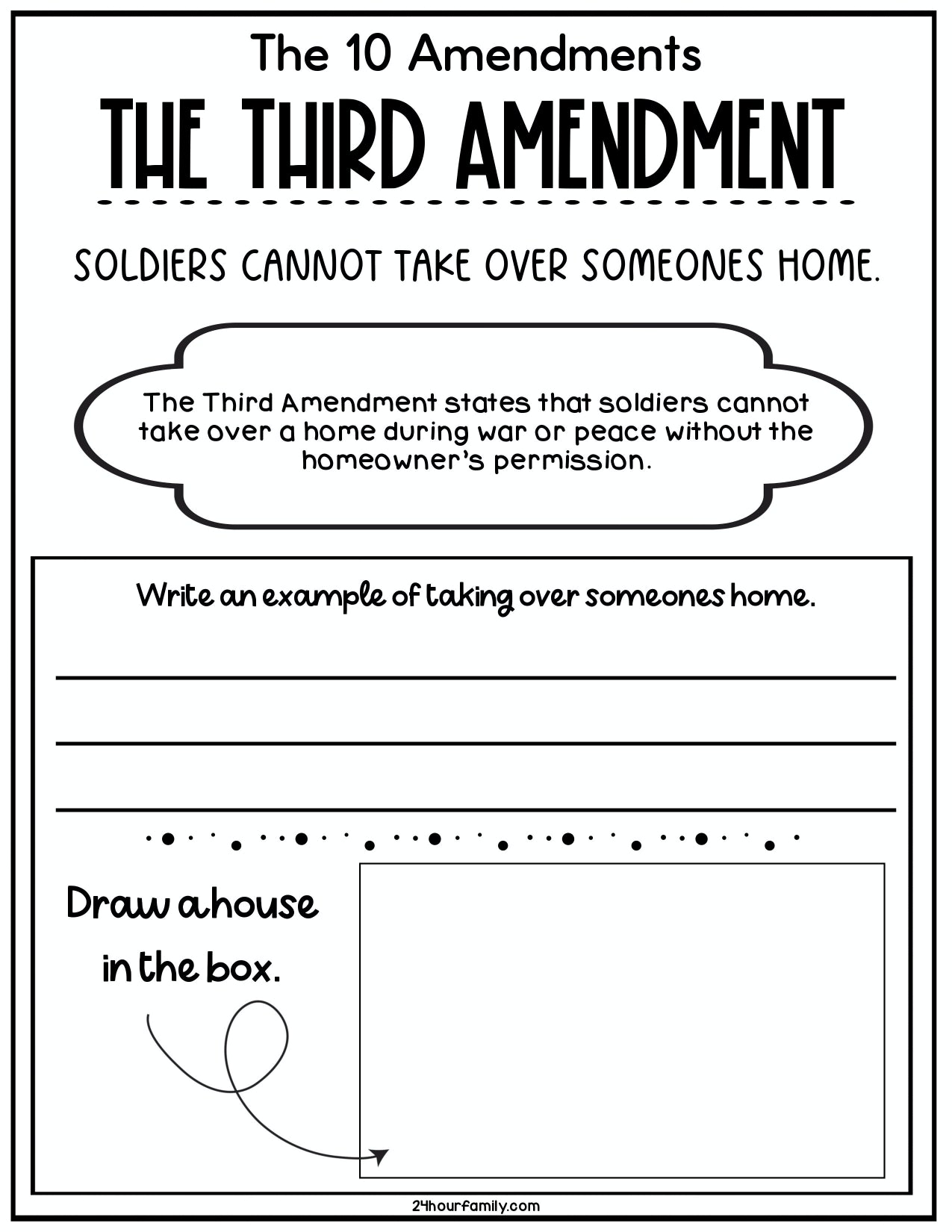 First 10 Amendments Study Guide for Kids (10 Pages)