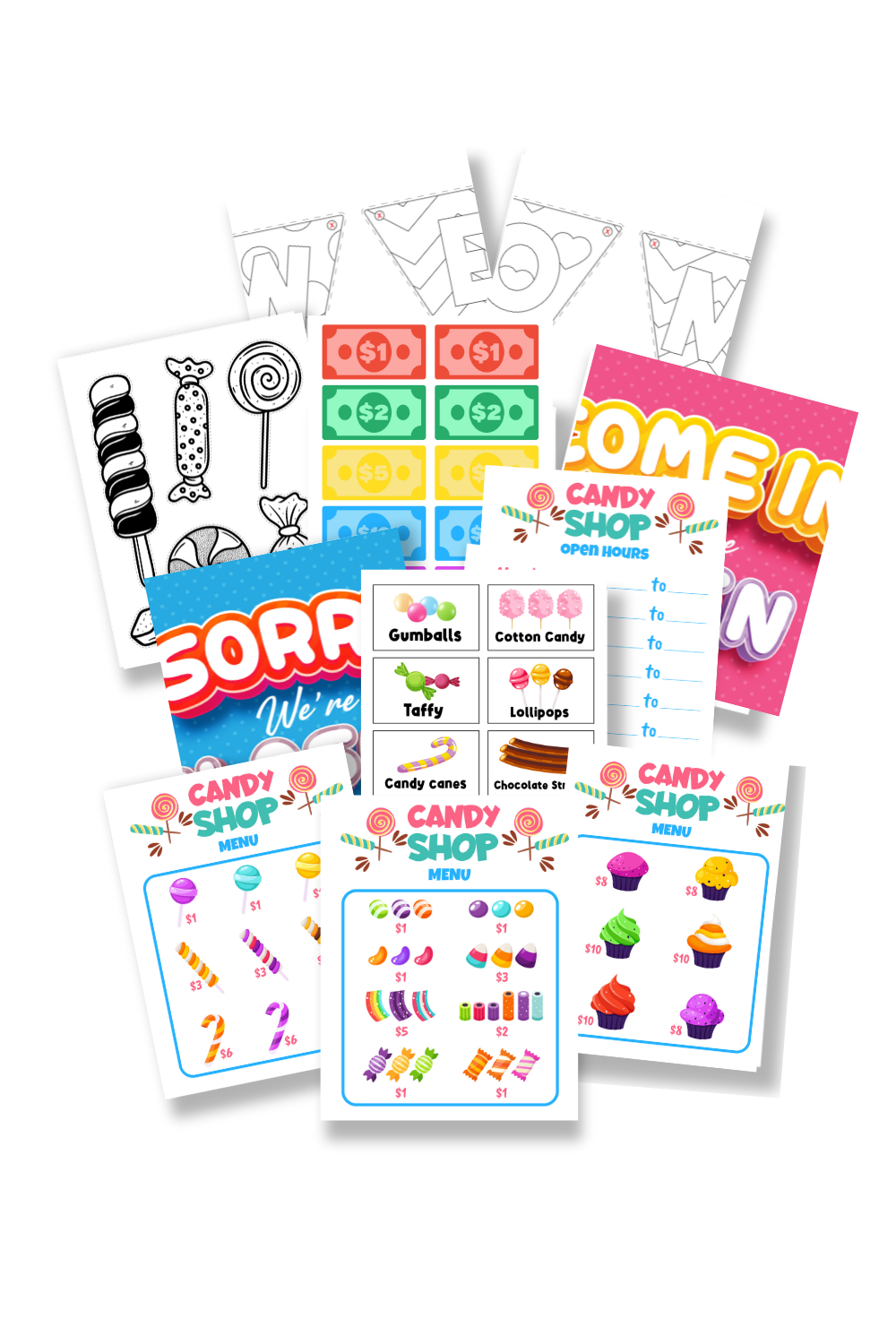 Sweet Candy Shop Imaginative Play Printables (15 Pages) –  24hourprintables.com