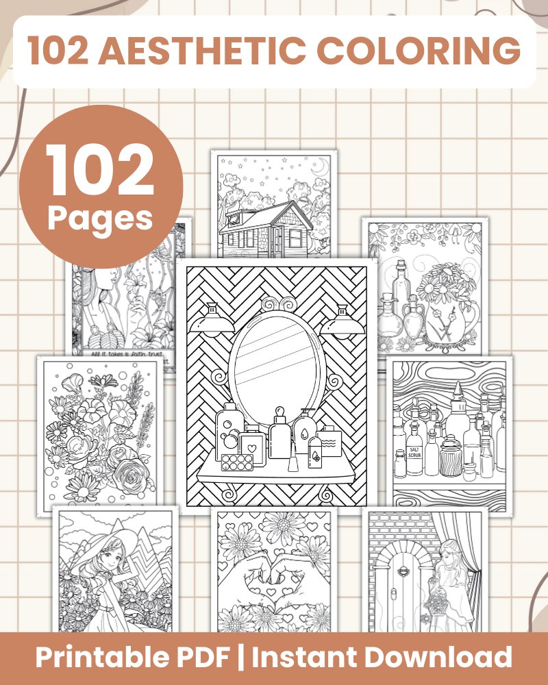 102 Aesthetic Coloring Pages