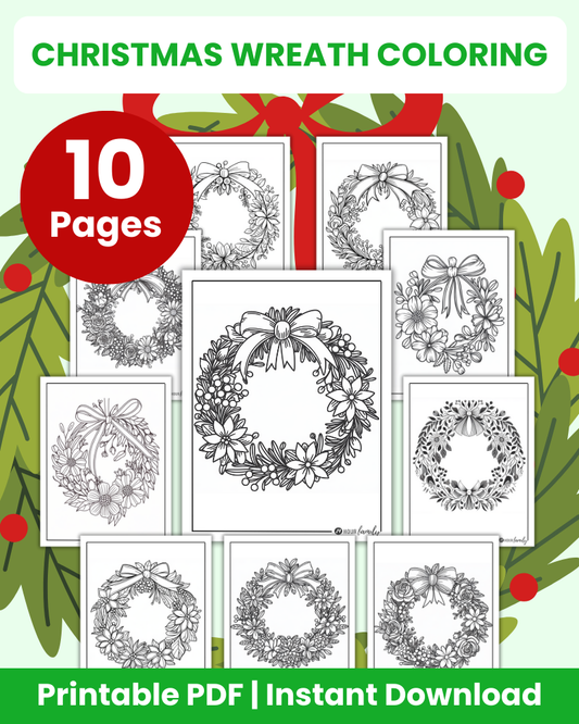 christmas wreath coloring pages