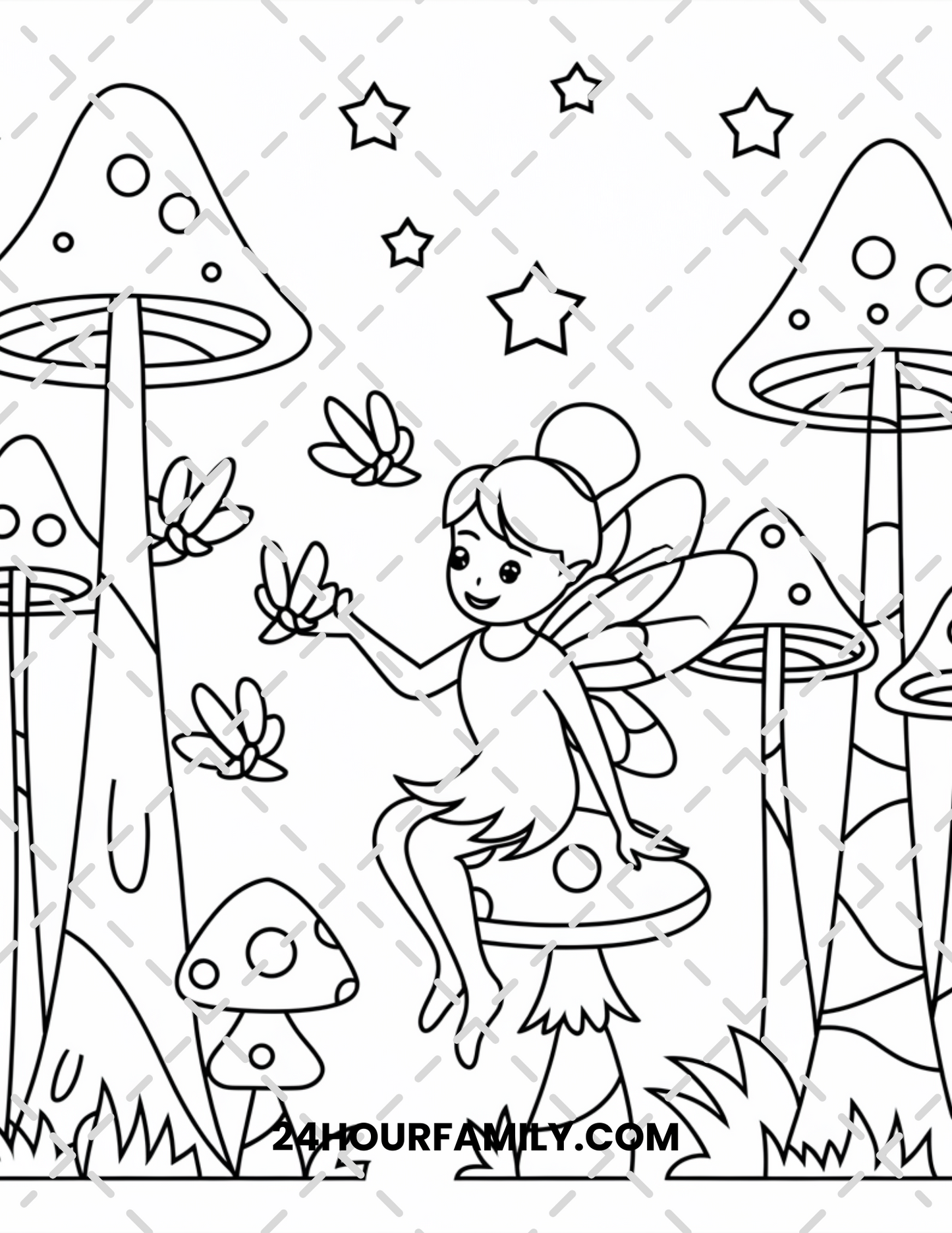 Fairy Coloring Pages with 24 Pages