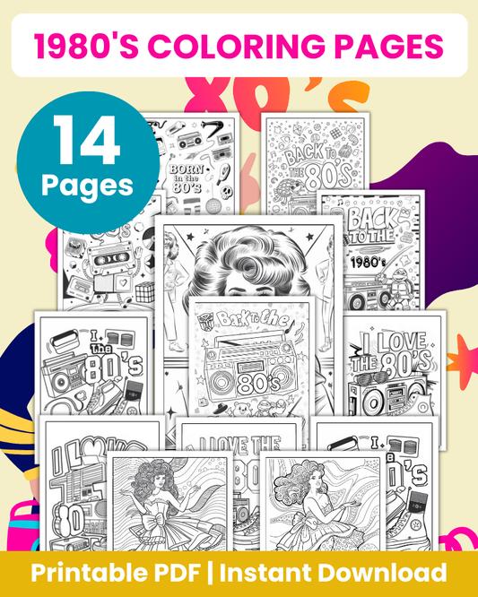 1980s themed coloring pages
