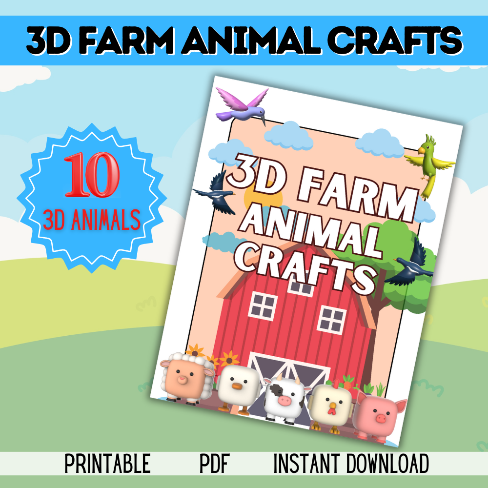 3D Farm Animals Crafts Printable