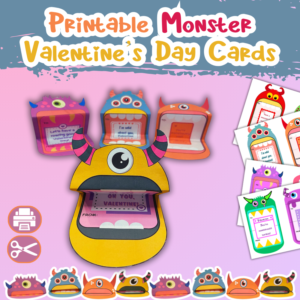 Monster-Themed Valentine's Day Cards