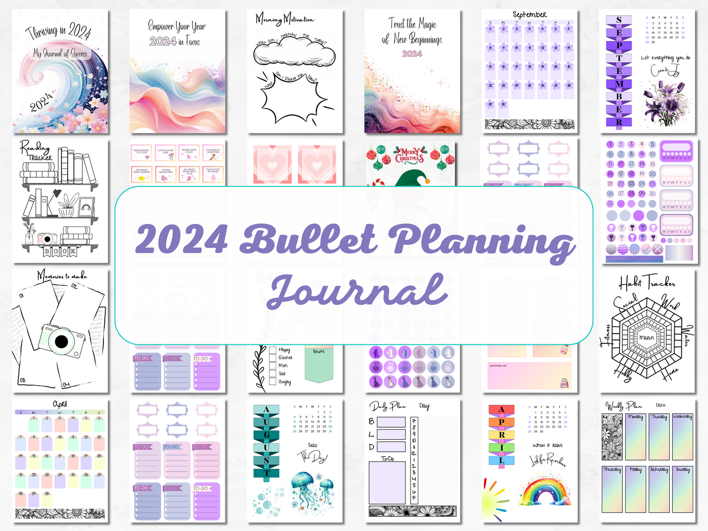 Bullet Journal Planning Journal printaable journal for the year, 