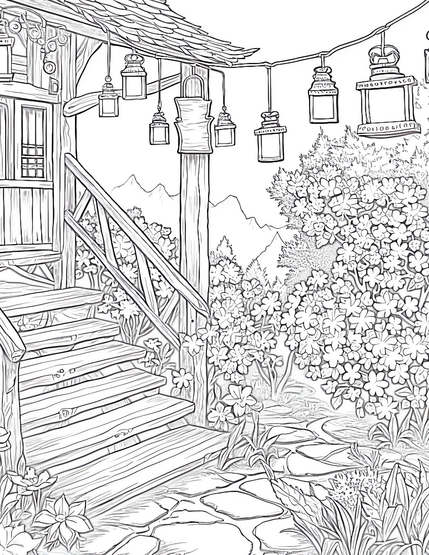 garden shed coloring pages withg garden lights coloring pages