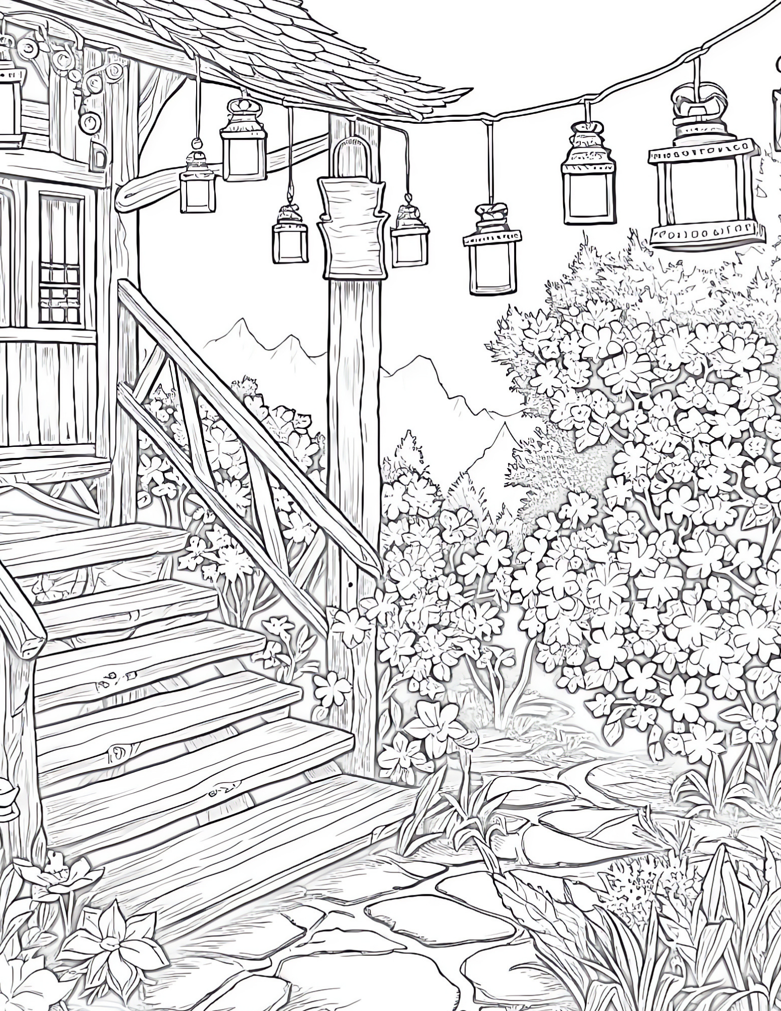 garden shed coloring pages withg garden lights coloring pages
