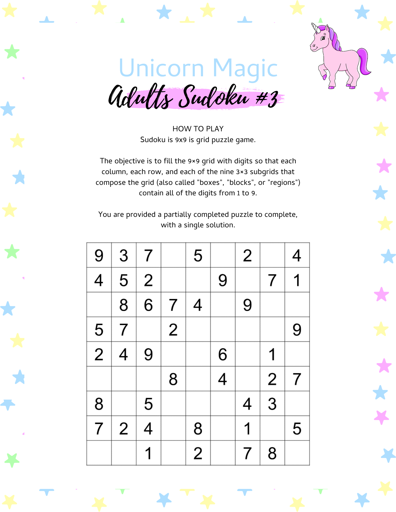 Unicorn Games and Coloring Pages with Solutions (92 Pages Total ...