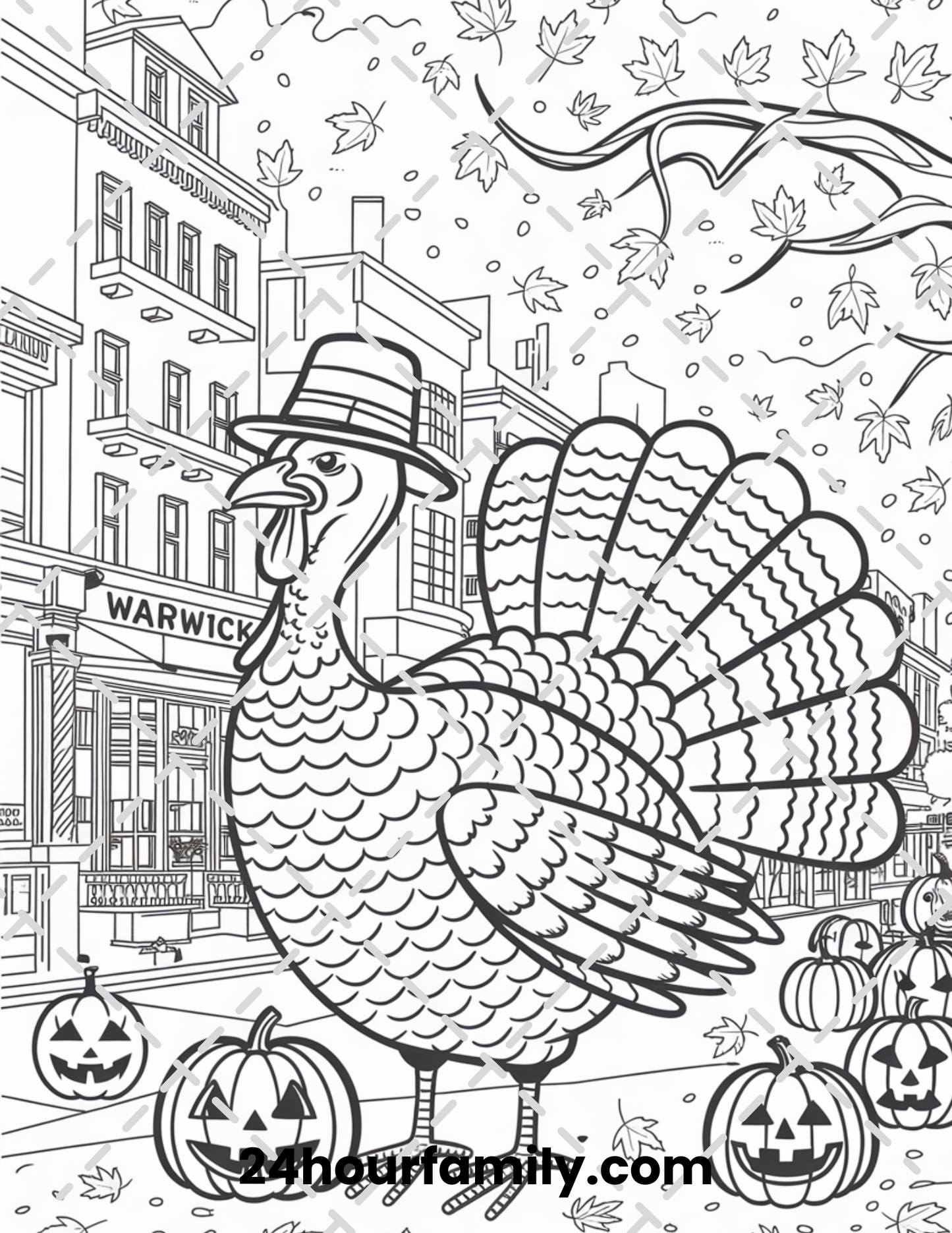 Turkey Trot Coloring Pages with 33 Pages