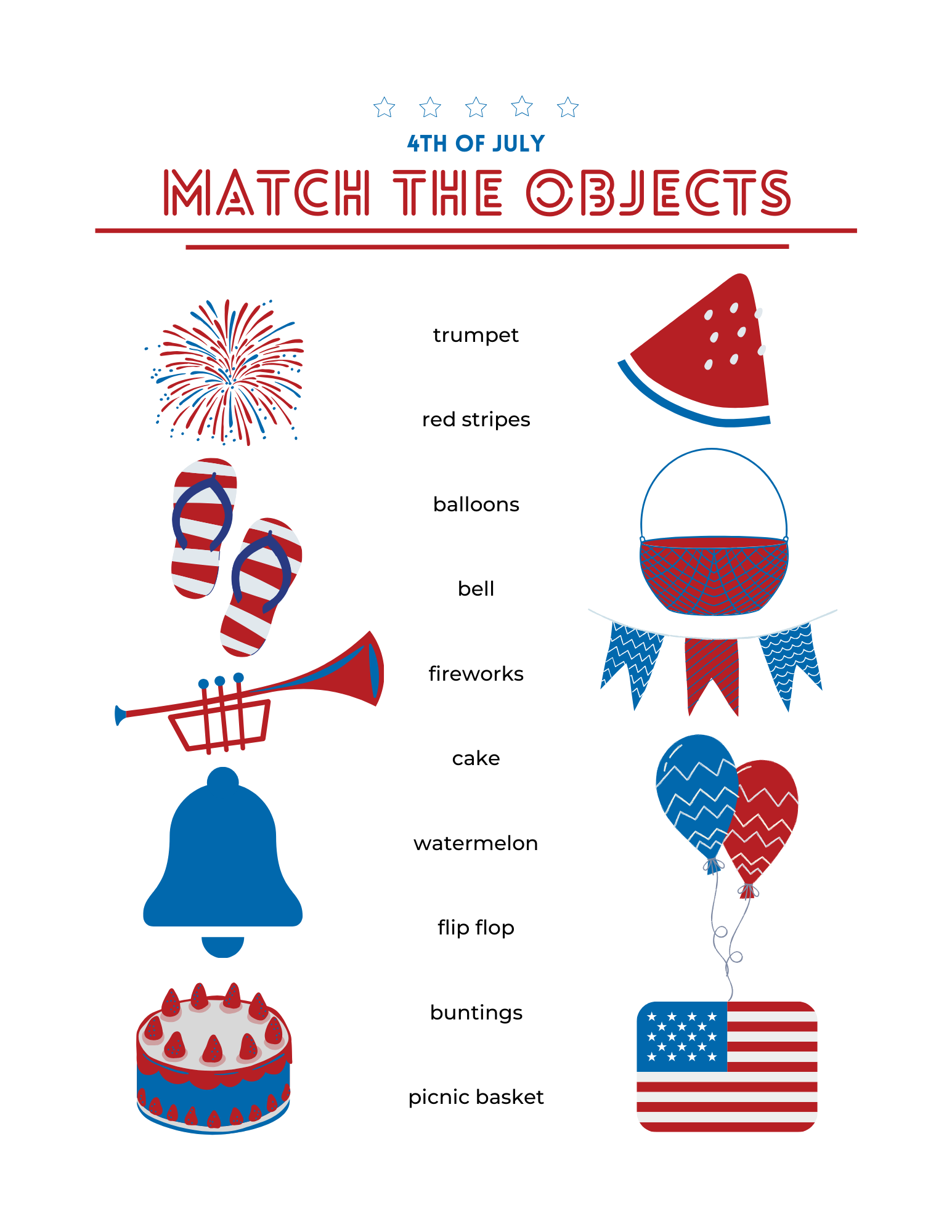 July 4th printable activity pack for kids funn printables including word search, learn the USA landmarks, connect the dots, color the fireworks, find the objects and more, 42 pages total to print pdf download