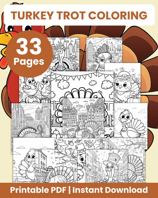 turkey trot coloring pages