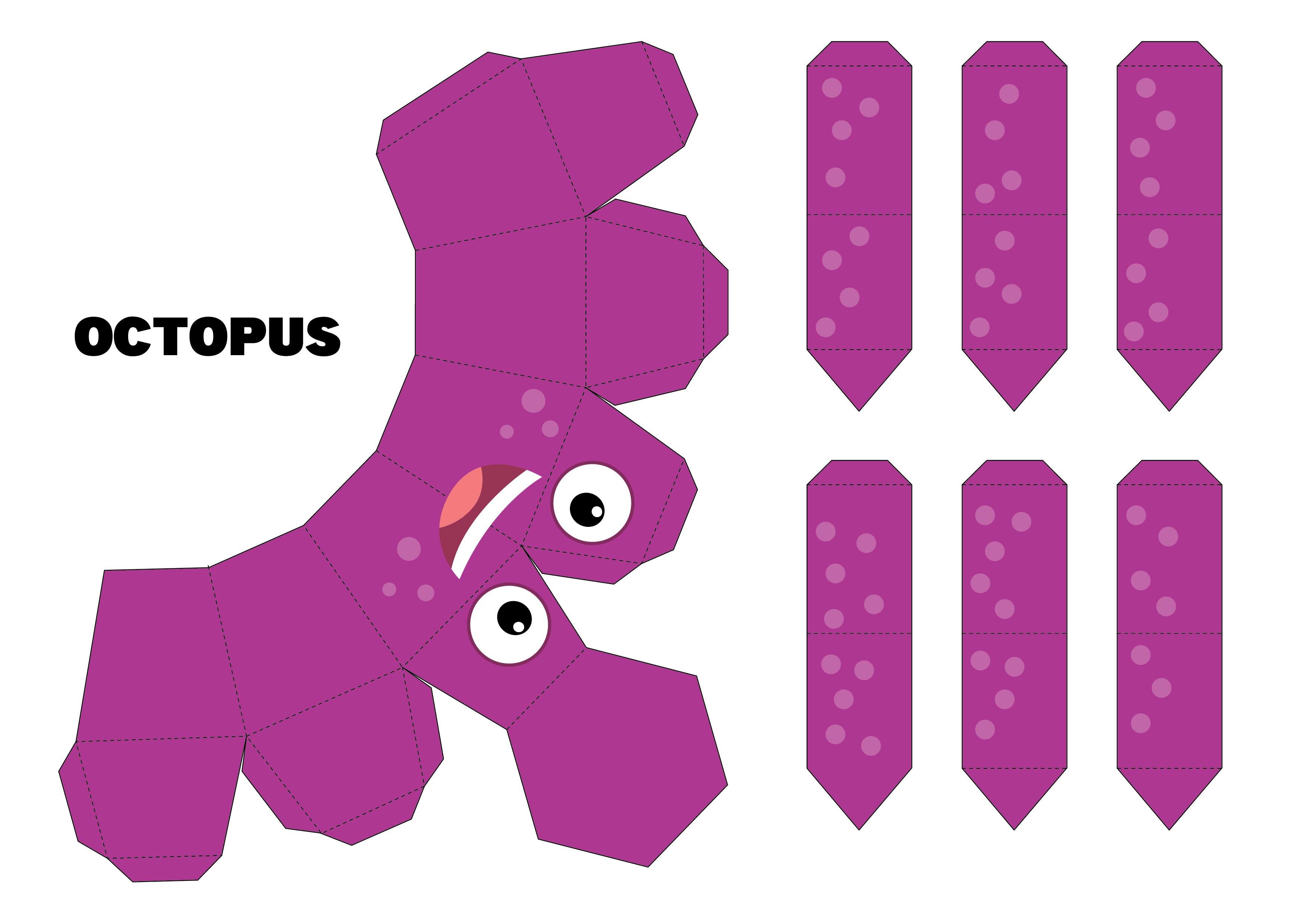 3D Ocean Animals Cutouts Printable