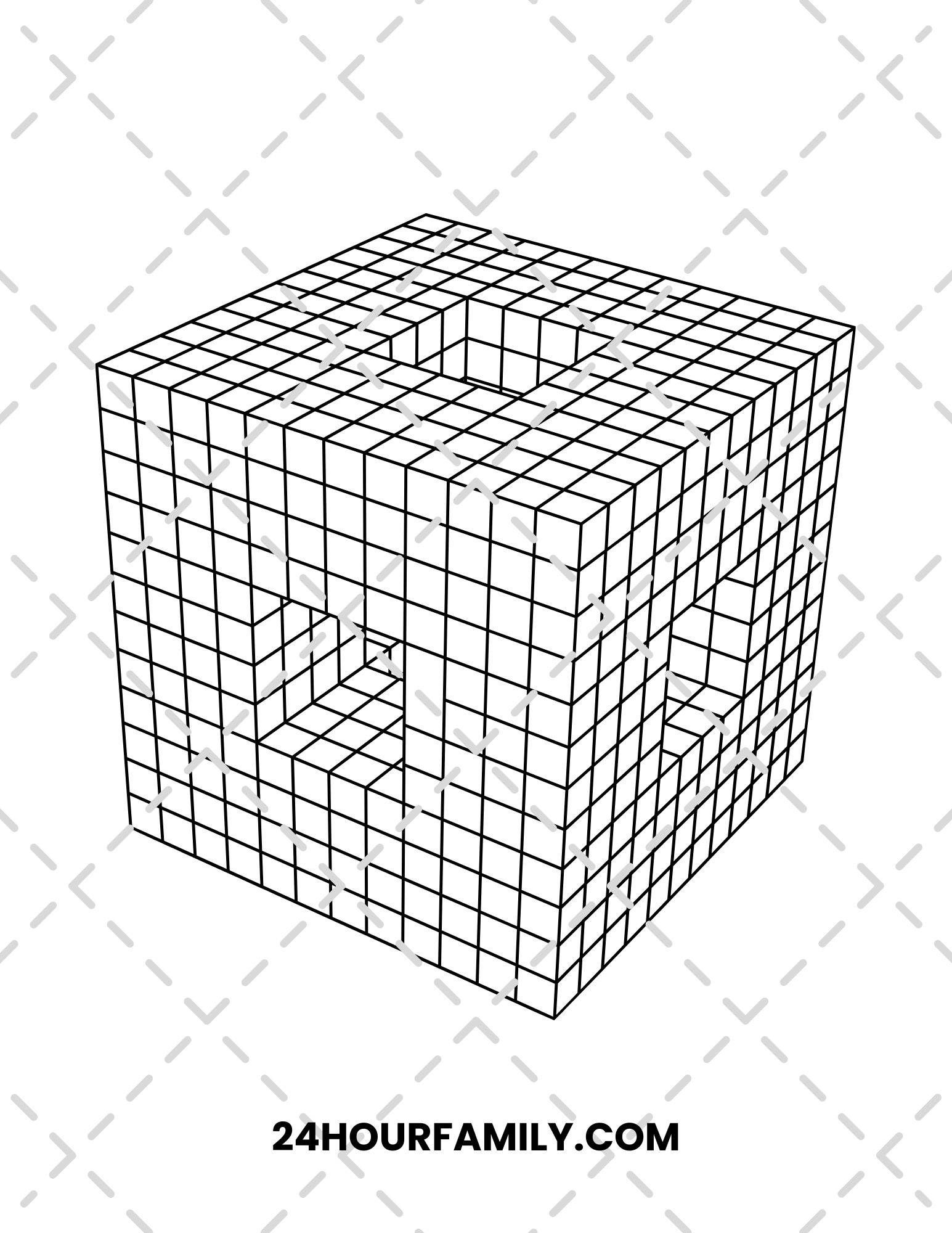 3d Form Coloring 3D Coloring Page with 18 Pages – 24hourprintables.com