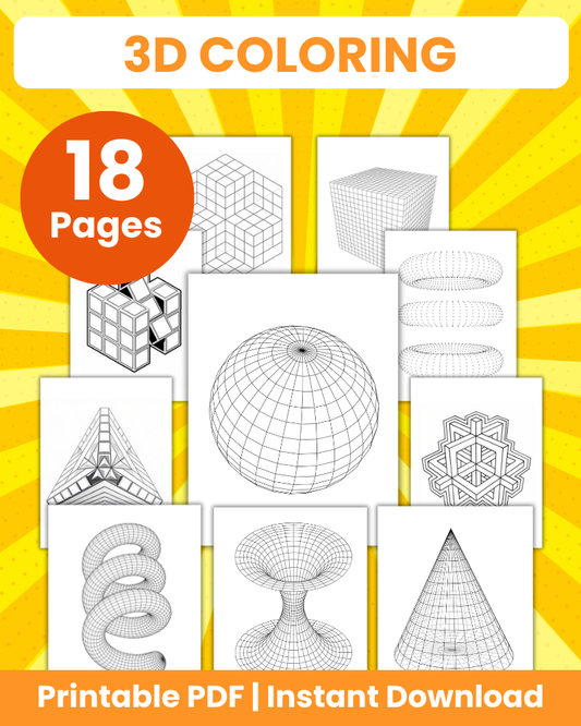 3d coloring pages
