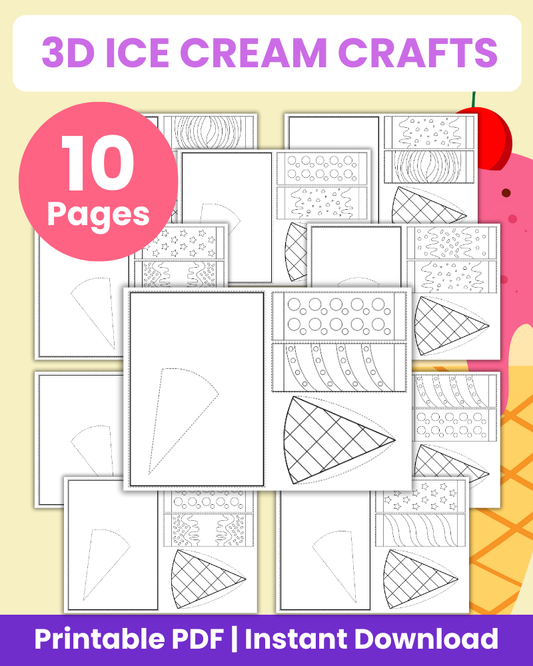 3d ice cream crafts printable 