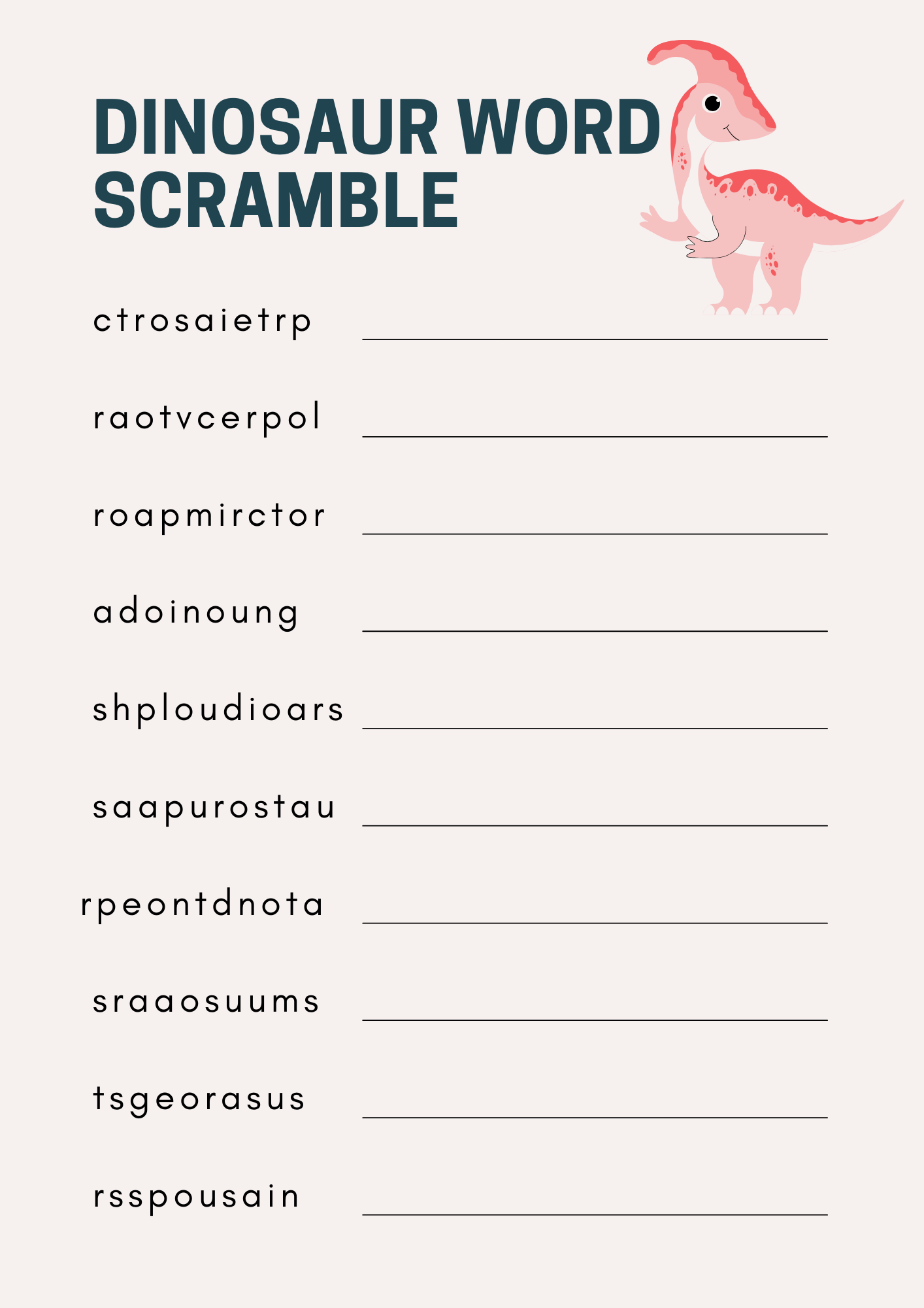 Let's Study Dinosaurs Printable Book