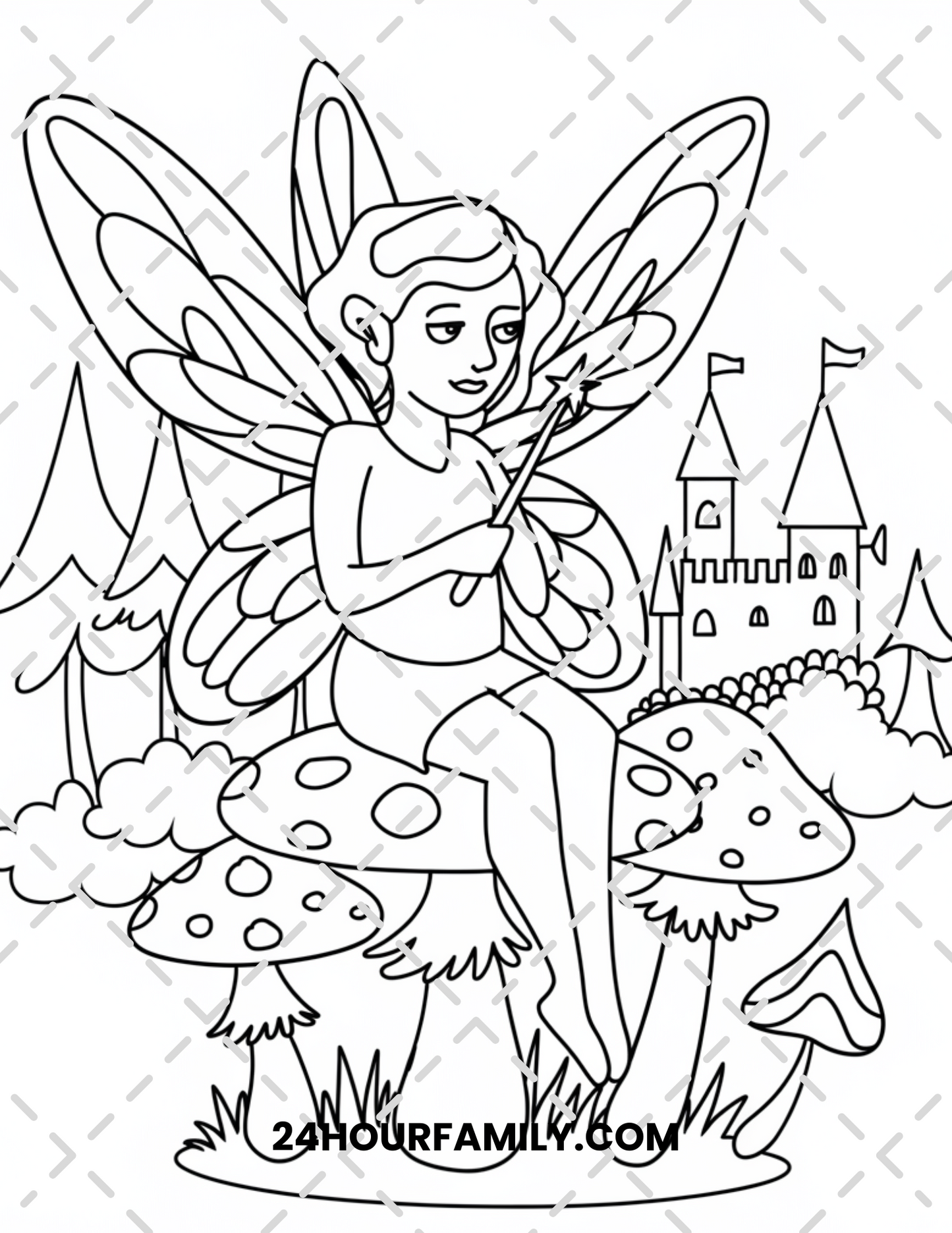 Fairy Coloring Pages with 24 Pages