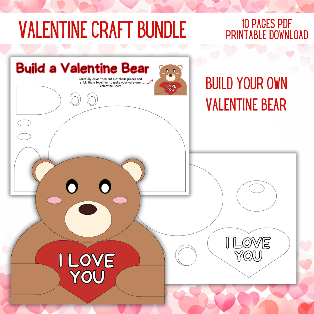 Valentine's Day Kids Crafts and Printables Bundle (Total 31 Pages ...