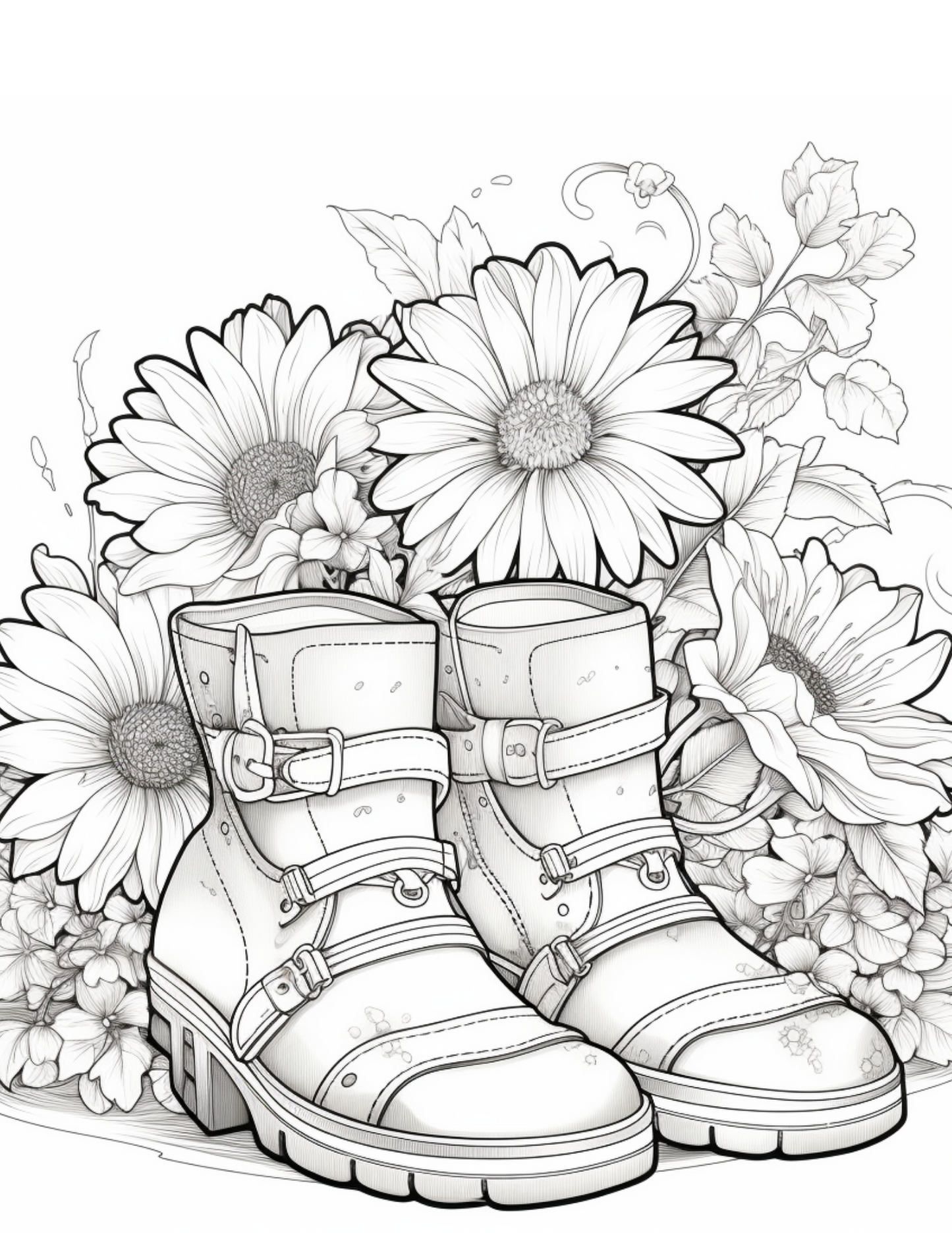 garden boots coloring pages, adult coloring pages, teen coloring pages