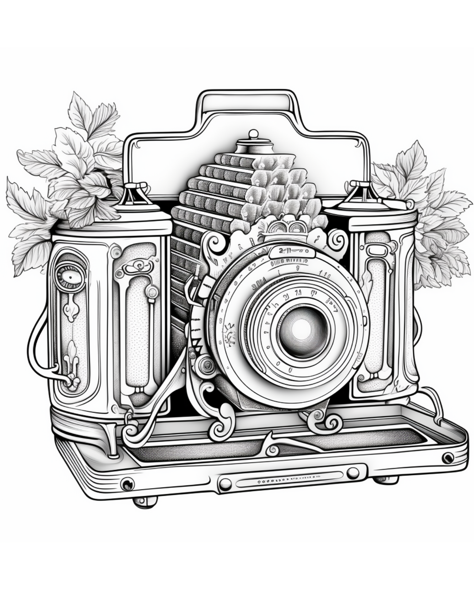 vintage camera coloring pages