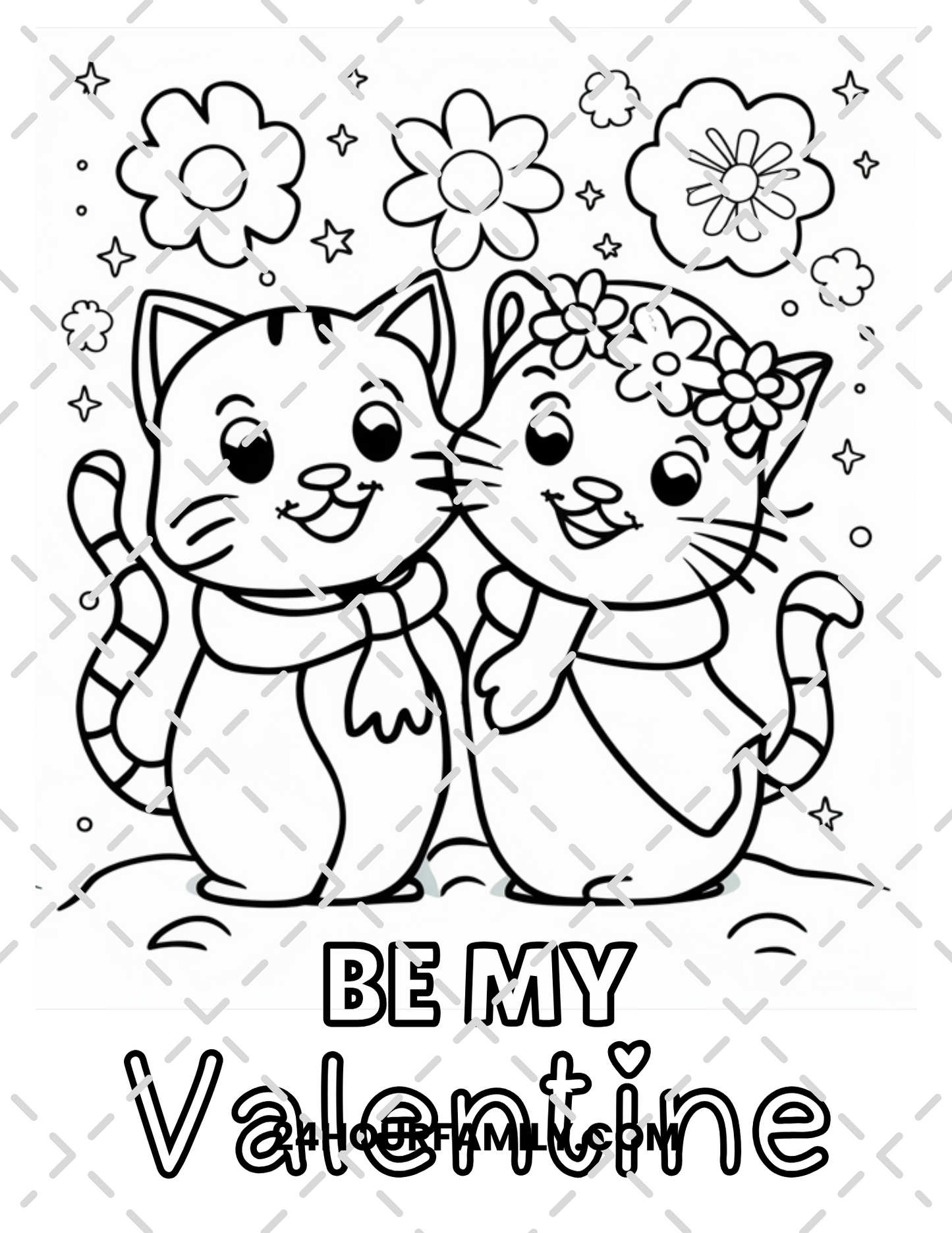 Be My Valentine Coloring Pages (10 Pages)