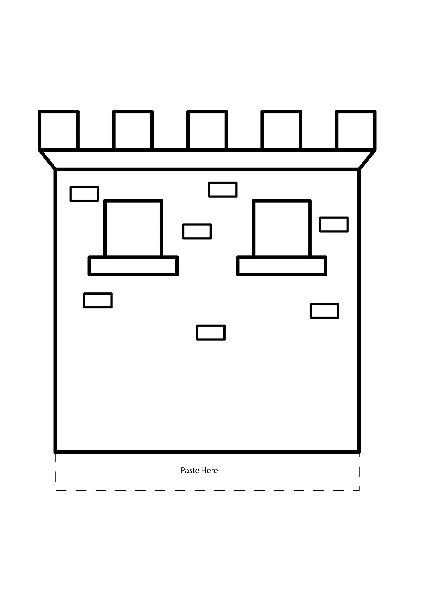 Castle playset printable craft which includes cut out prince and princess, cut out castle with towers and a fortress wall to build, prestend play castle build