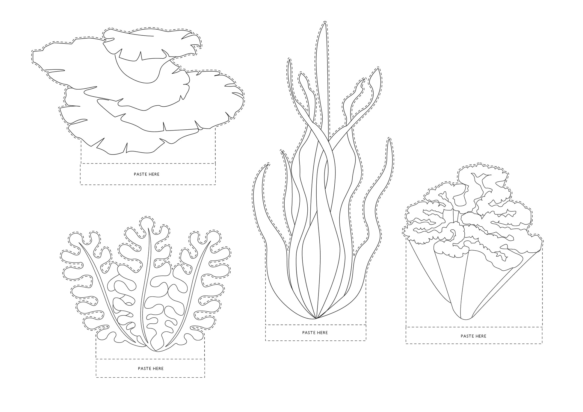 Printable Coral Reef Diorama (7 Pages) – 24hourprintables.com printable-coral-coloring-page-ocean-coloring-pages-coloring-pages-coral-drawing