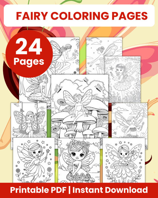 Fairy Coloring Pages with 24 Pages