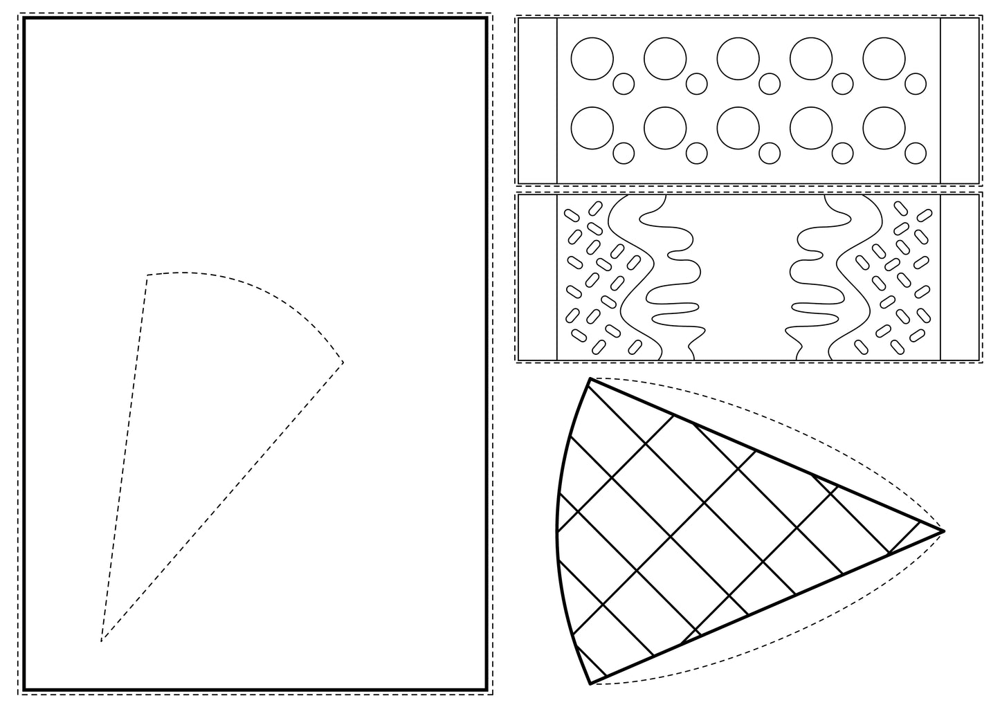 3D Ice Cream printables to cut, color, and paste to make a 3d Ice cream craft fun summer printable activities for kids at ice cream parties, ice cream printables, ice cream coloring pages