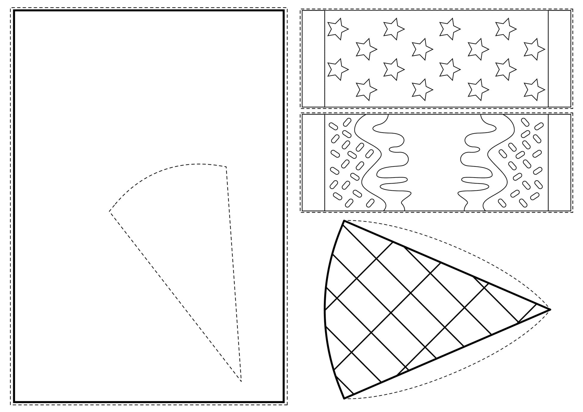 3D Ice Cream printables to cut, color, and paste to make a 3d Ice cream craft fun summer printable activities for kids at ice cream parties, ice cream printables, ice cream coloring pages