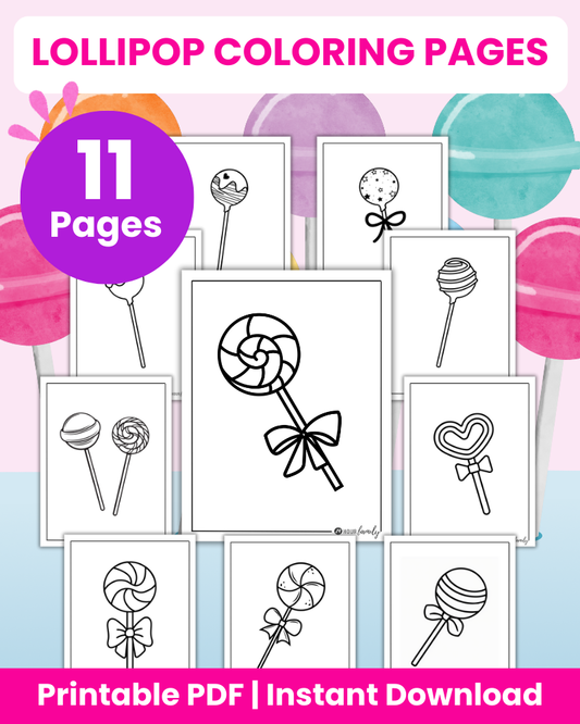Lollipop Coloring Pages with 11 Pages