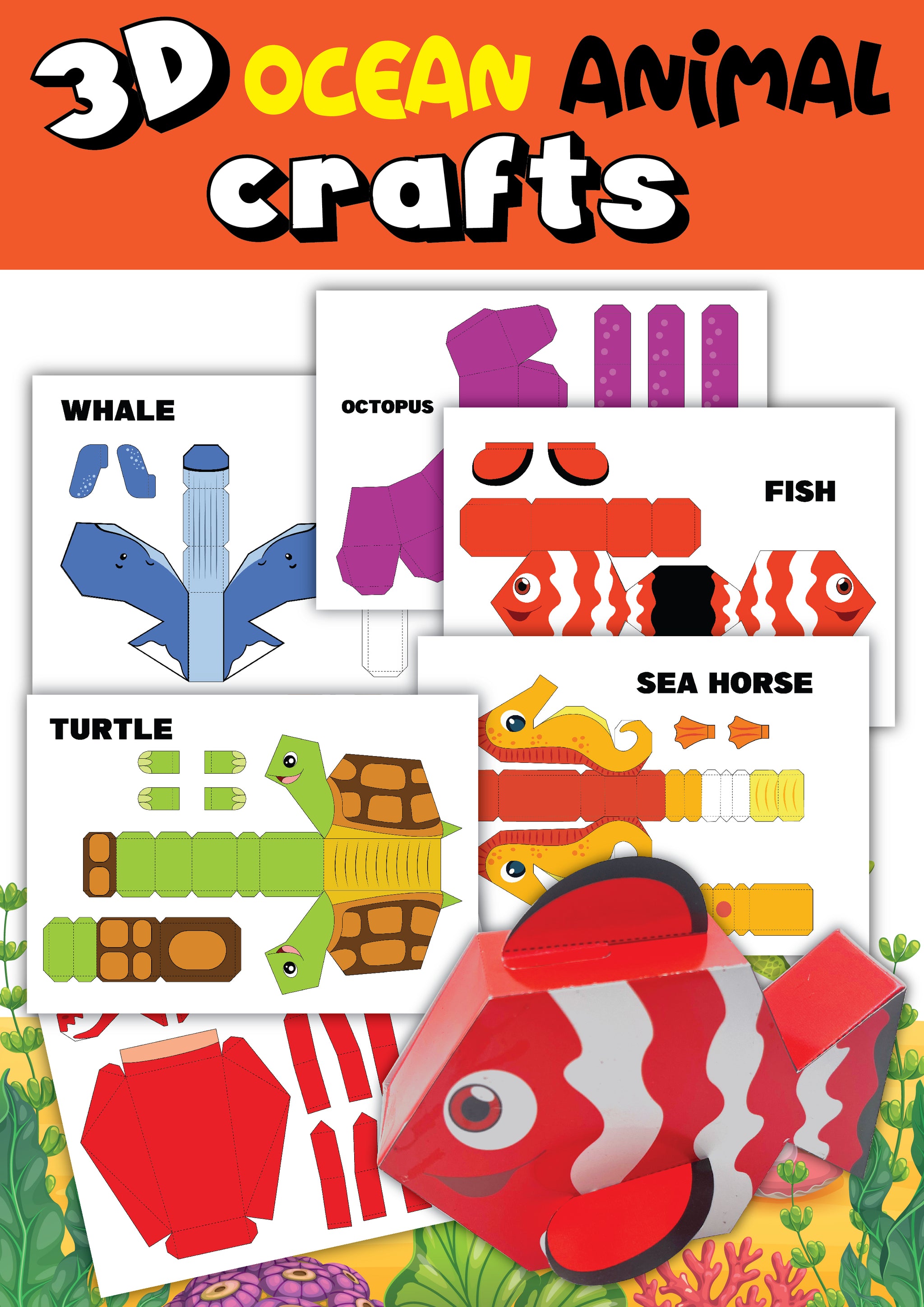 3-D Ocean Animals Crafts Printables