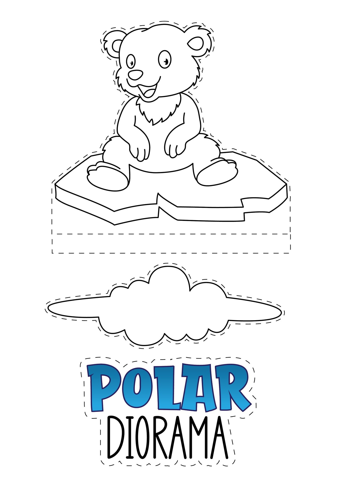 Artic Polar Bear Diorama Printable