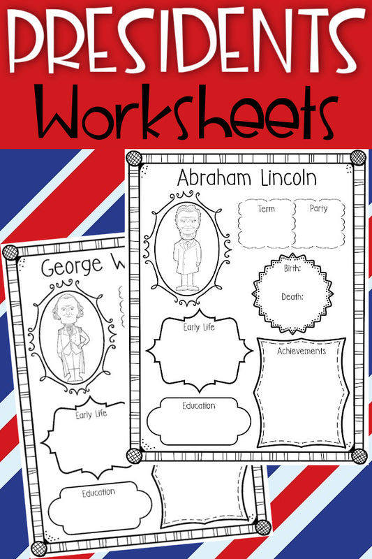 Presidents Activity Worksheets for Kids