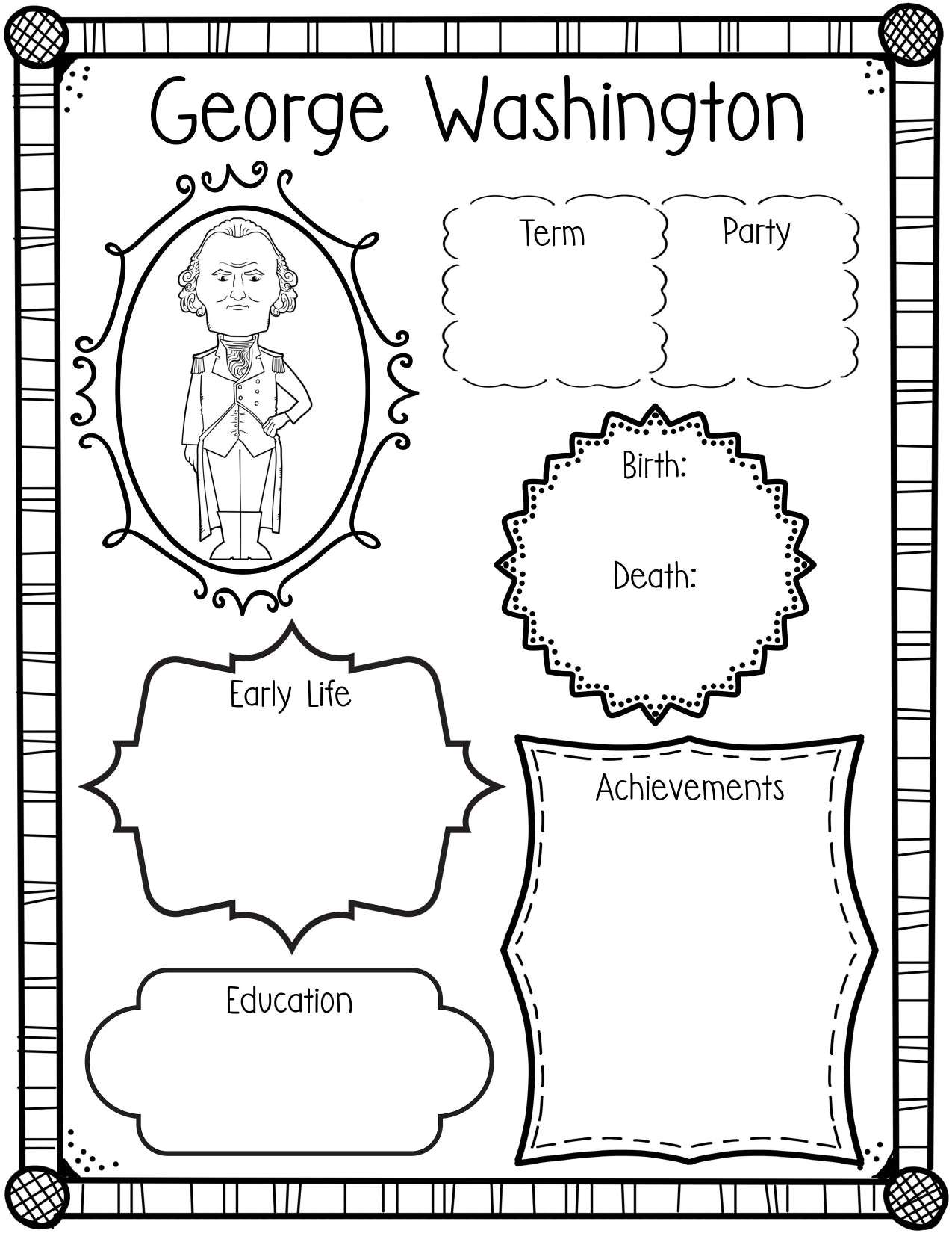 Presidents Activity Worksheets for Kids