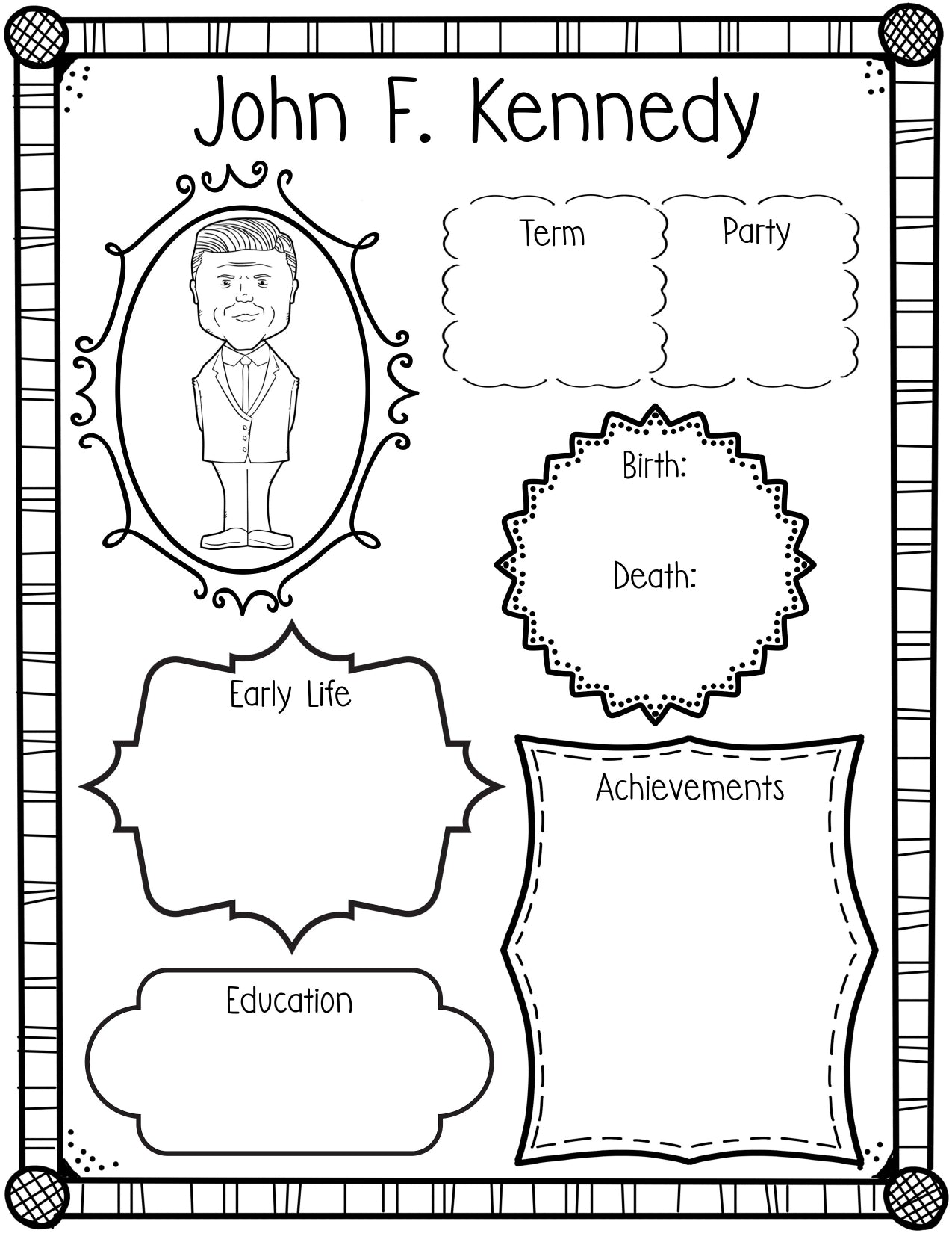 Presidents Activity Worksheets for Kids