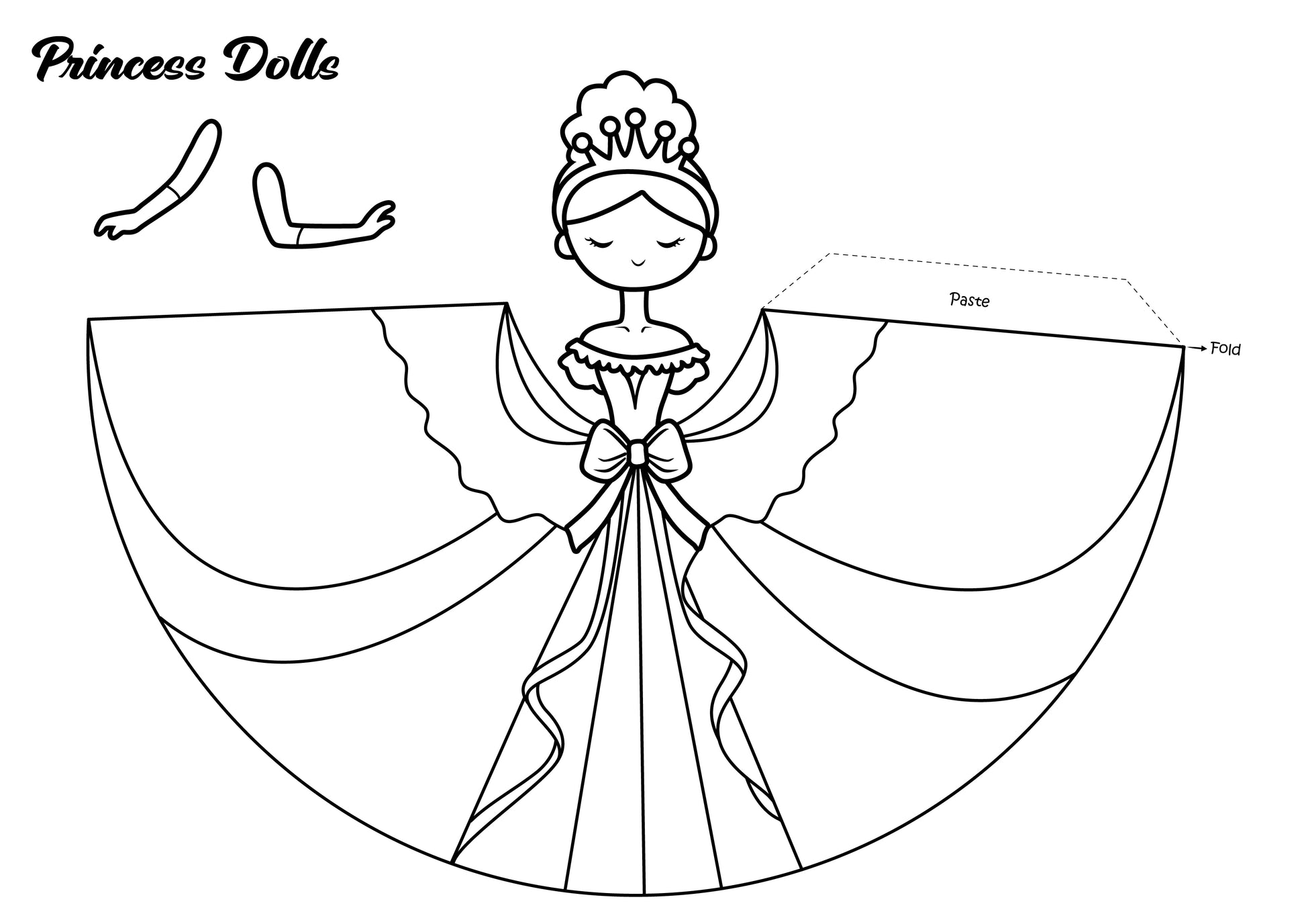 paper princess dolls to assemble and cut out