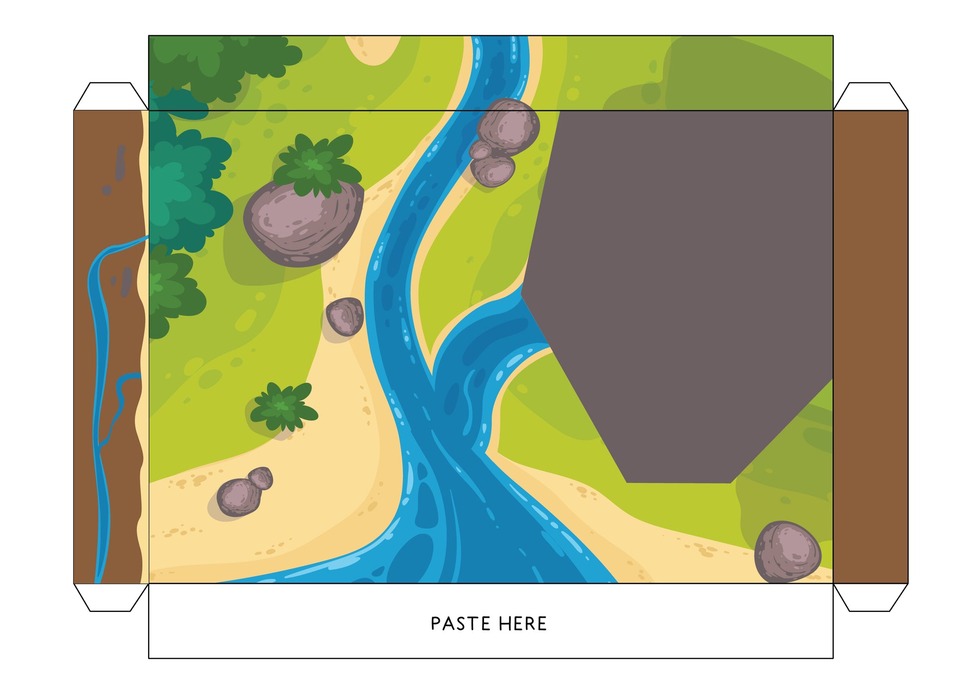 Printable water cycle diorama to make a shoebox science project 3d printable graphics