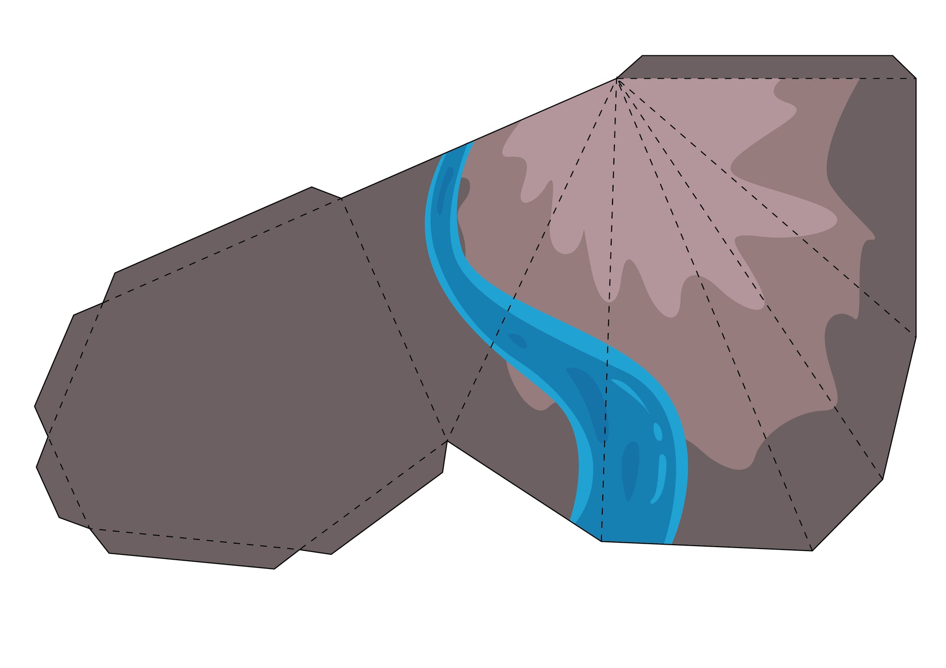 Printable water cycle diorama to make a shoebox science project 3d printable graphics