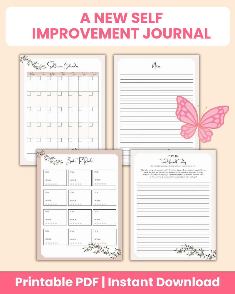 Best Self Journal.pdf A 'New You' Self Improvement Journal (15 Pages) – 24hourprintables.com
