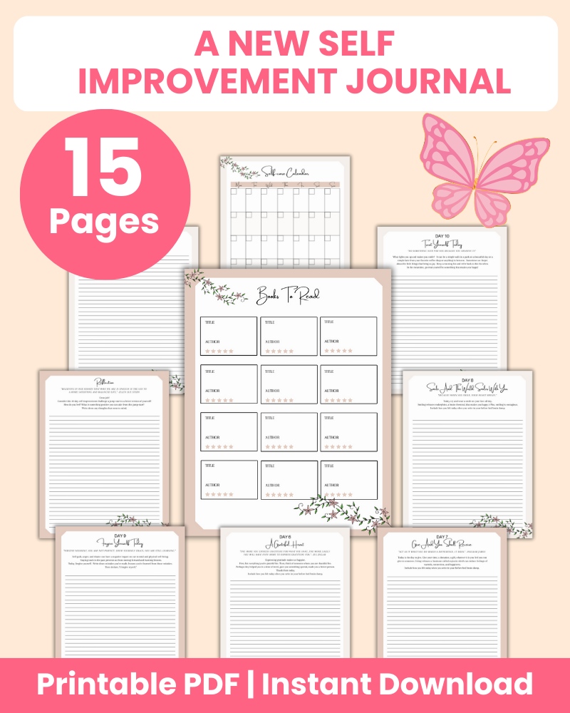 A 'New You' Self Improvement Journal (15 Pages) – 24hourprintables.com