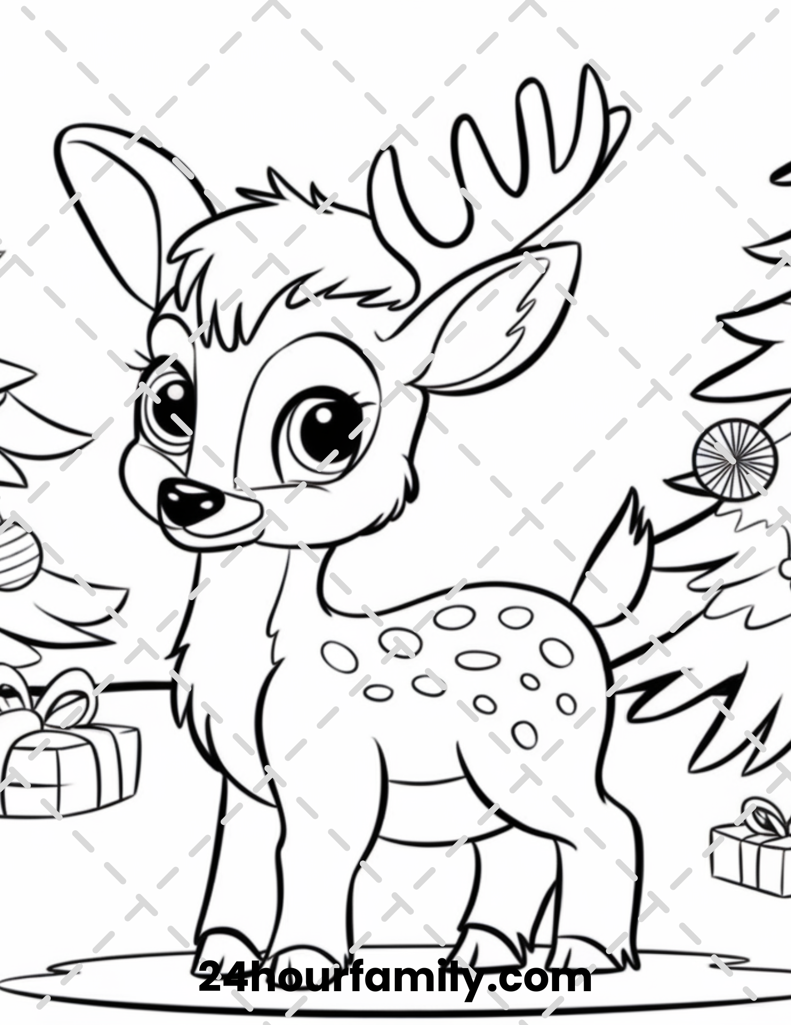 majestic reindeer coloring pages