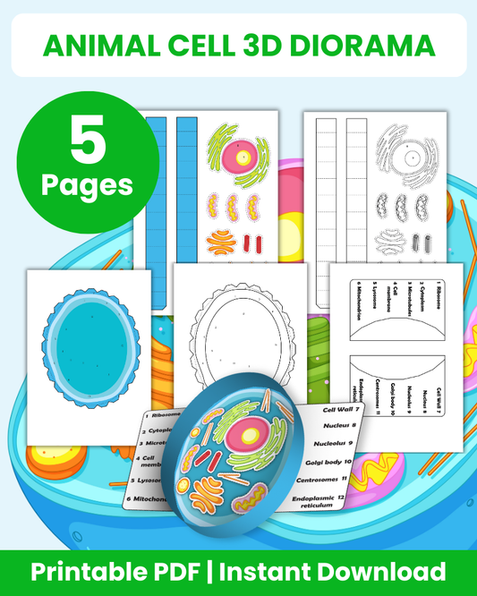 animal cell 3d diorama printable