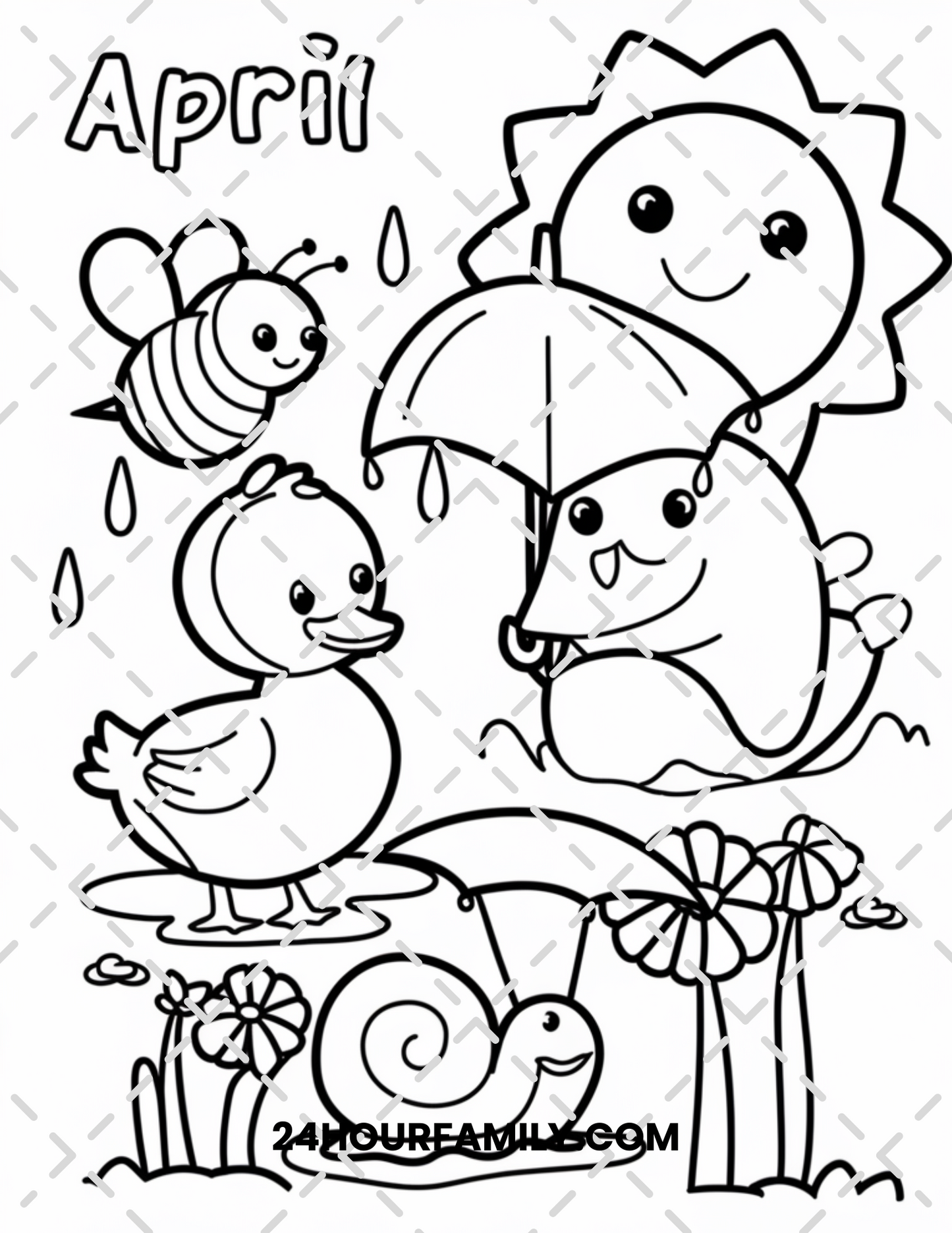 april coloring pages