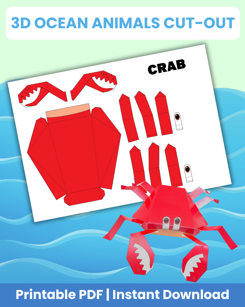 3d ocean animals cut out printable