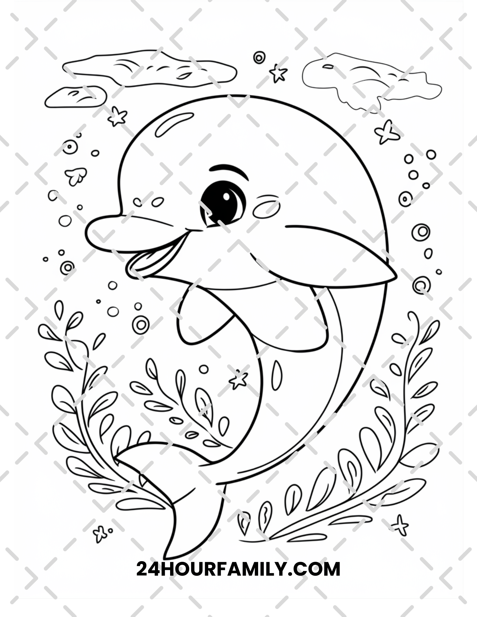 Baby Dolphin Coloring Page